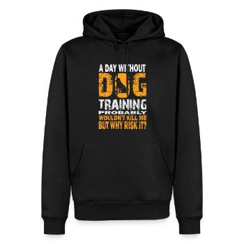 Une journée sans dressage de chien vous tuera - Sweat à capuche Premium bio Homme - noir - Devant - Nico (187cm)