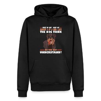Tais-toi et laisse le chien réfléchir - Sweat à capuche Premium bio Homme - noir - Devant - Nico (187cm)
