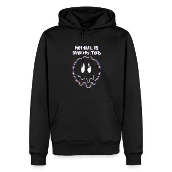 Normal Ist Überbewertetes Geschenkszitat 3D Effekt - Männer Premium Bio Hoodie - Schwarz - Vorne - Nico (187cm)