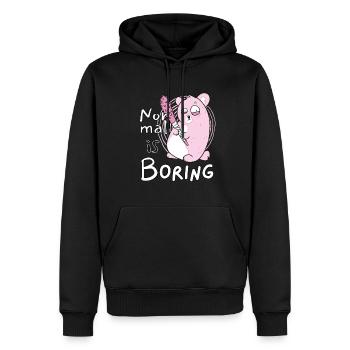 Normal Ist Langweiliges Mit Stachelpink Pink Bear - Männer Premium Bio Hoodie - Schwarz - Vorne - Nico (187cm)