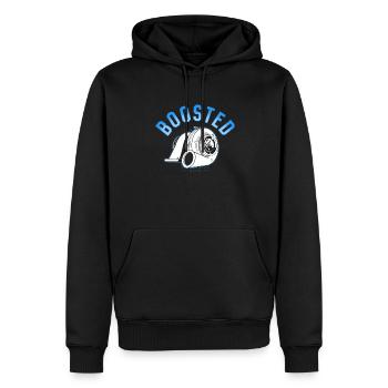Turbolader Boosted - Turbo & Tuning - Männer Premium Bio Hoodie - Schwarz - Vorne - Nico (187cm)