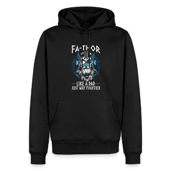 Herren Vathor - Vatertag Vatertagsgeschenk Viking - Männer Premium Bio Hoodie - Schwarz - Vorne - Nico (187cm)