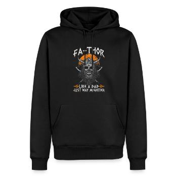 Vathor pour hommes - Fête des pères Cadeau de la fête des pères Viking - Sweat à capuche Premium bio Homme - noir - Devant - Nico (187cm)
