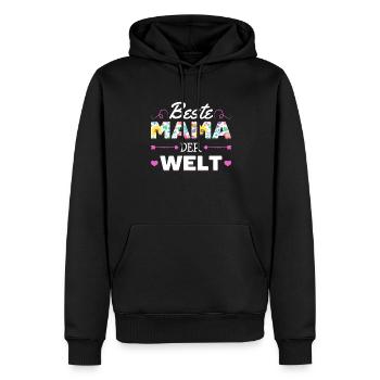 Pour la meilleure maman du monde! Pour la fête des mères - Sweat à capuche Premium bio Homme - noir - Devant - Nico (187cm)