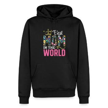 Pour la meilleure maman du monde! Pour la fête des mères - Sweat à capuche Premium bio Homme - noir - Devant - Nico (187cm)