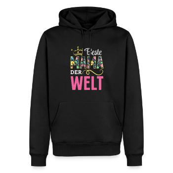 Pour la meilleure maman du monde! Pour la fête des mères - Sweat à capuche Premium bio Homme - noir - Devant - Nico (187cm)
