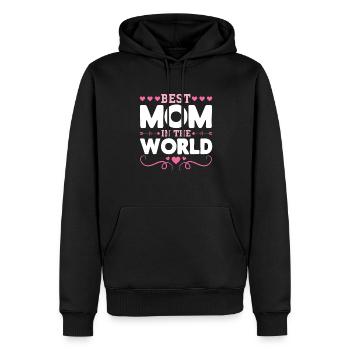 Pour la meilleure maman du monde! Pour la fête des mères - Sweat à capuche Premium bio Homme - noir - Devant - Nico (187cm)