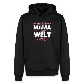 Pour la meilleure maman du monde! Pour la fête des mères - Sweat à capuche Premium bio Homme - noir - Devant - Nico (187cm)