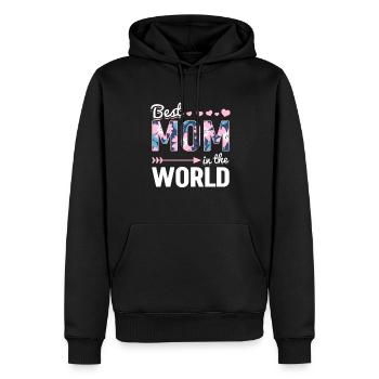 Pour la meilleure maman du monde! Pour la fête des mères - Sweat à capuche Premium bio Homme - noir - Devant - Nico (187cm)