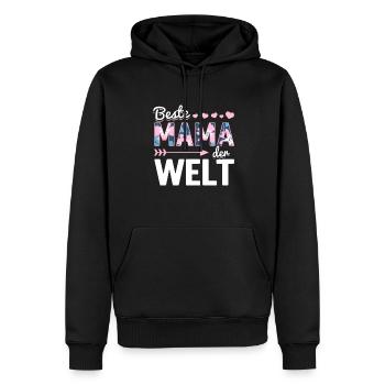 Pour la meilleure maman du monde! Pour la fête des mères - Sweat à capuche Premium bio Homme - noir - Devant - Nico (187cm)