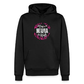Pour la meilleure maman du monde! Pour la fête des mères - Sweat à capuche Premium bio Homme - noir - Devant - Nico (187cm)