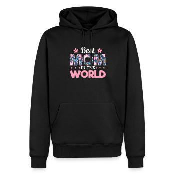 Pour la meilleure maman du monde! Pour la fête des mères - Sweat à capuche Premium bio Homme - noir - Devant - Nico (187cm)