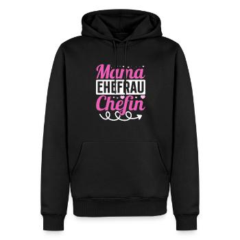 Mama Ehefrau Chefin - Zum Muttertag - Männer Premium Bio Hoodie - Schwarz - Vorne - Nico (187cm)