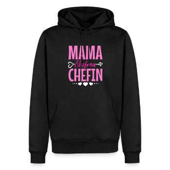 Mama Ehefrau Chefin - Zum Muttertag - Männer Premium Bio Hoodie - Schwarz - Vorne - Nico (187cm)