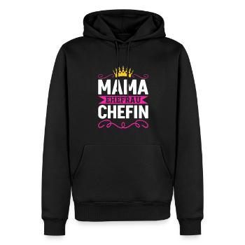 Mama Ehefrau Chefin - Zum Muttertag - Männer Premium Bio Hoodie - Schwarz - Vorne - Nico (187cm)
