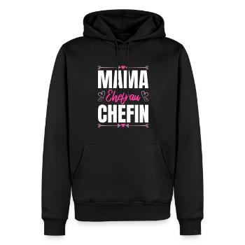 Mama Ehefrau Chefin - Zum Muttertag - Männer Premium Bio Hoodie - Schwarz - Vorne - Nico (187cm)