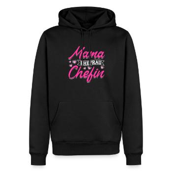 Mama Ehefrau Chefin - Zum Muttertag - Männer Premium Bio Hoodie - Schwarz - Vorne - Nico (187cm)