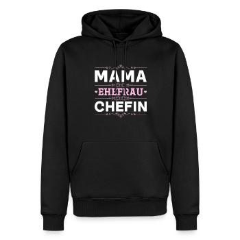 Mama Ehefrau Chefin - Zum Muttertag - Männer Premium Bio Hoodie - Schwarz - Vorne - Nico (187cm)