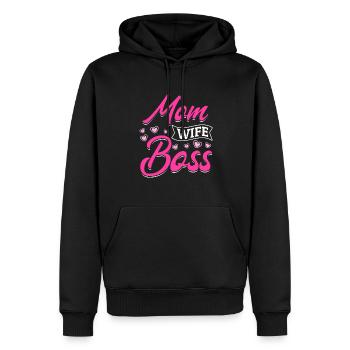 Pour la meilleure maman du monde ! Pour la fête des mères - Sweat à capuche Premium bio Homme - noir - Devant - Nico (187cm)