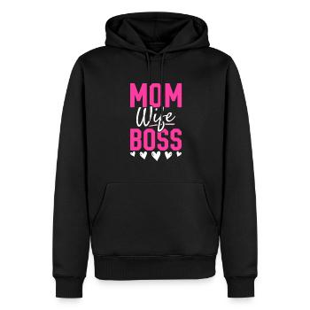 Pour la meilleure maman du monde! Pour la fête des mères - Sweat à capuche Premium bio Homme - noir - Devant - Nico (187cm)
