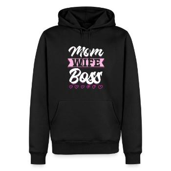 Pour la meilleure maman du monde! Pour la fête des mères - Sweat à capuche Premium bio Homme - noir - Devant - Nico (187cm)
