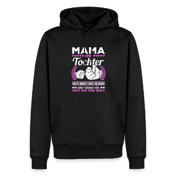 tolles Muttertag Spruch - ein Herz und eine Seele. - Männer Premium Bio Hoodie - Schwarz - Vorne - Nico (187cm)