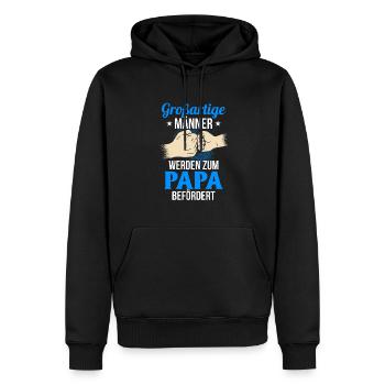 Großartige Männer werden zum Papa befördert Vater - Männer Premium Bio Hoodie - Schwarz - Vorne - Nico (187cm)
