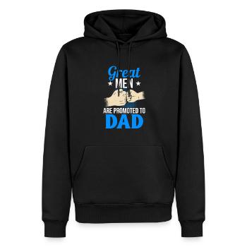 Großartige Männer werden zum Papa befördert Vater - Männer Premium Bio Hoodie - Schwarz - Vorne - Nico (187cm)
