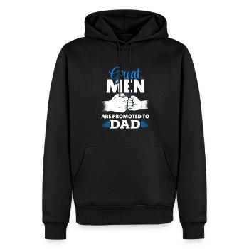 Großartige Männer werden zum Papa befördert Vater - Männer Premium Bio Hoodie - Schwarz - Vorne - Nico (187cm)