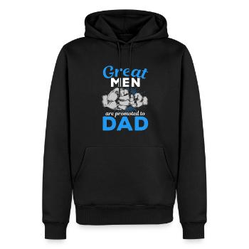 Großartige Männer werden zum Papa befördert Vater - Männer Premium Bio Hoodie - Schwarz - Vorne - Nico (187cm)