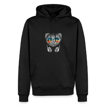 Frettchen mit cooler Sonnen Brille für Urlauber - Männer Premium Bio Hoodie - Schwarz - Vorne - Nico (187cm)