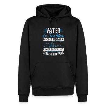 Vater & Tochter - nicht immer einer meinung - Männer Premium Bio Hoodie - Schwarz - Vorne - Nico (187cm)