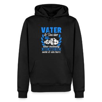 Vater & Tochter - nicht immer einer meinung - Männer Premium Bio Hoodie - Schwarz - Vorne - Nico (187cm)