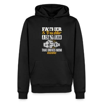 Vater & Tochter ein Verrücktes Team Partnerlook - Männer Premium Bio Hoodie - Schwarz - Vorne - Nico (187cm)