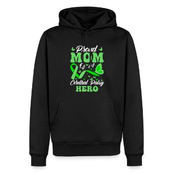 Stolze Mutter Einer Hirnlähmung Held CP - Männer Premium Bio Hoodie - Schwarz - Vorne - Nico (187cm)
