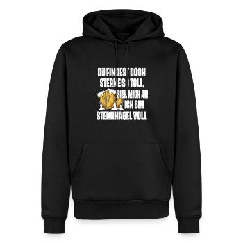 Sieh mich an, ich bin Sternhagel voll! Lustiges - Männer Premium Bio Hoodie - Schwarz - Vorne - Nico (187cm)