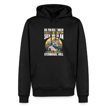 Sieh mich an, ich bin Sternhagel voll! Lustiges - Männer Premium Bio Hoodie - Schwarz - Vorne - Nico (187cm)