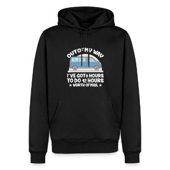 Lieferfahrer -Outfit -Witz -Lieferwagen Design - Männer Premium Bio Hoodie - Schwarz - Vorne - Nico (187cm)
