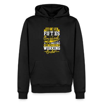 Built In Fifties 50's Birthday - Men’s Premium Organic Hoodie - black - Front - Nico (187cm)