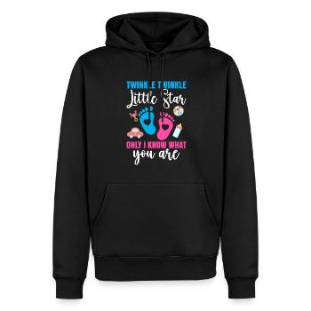 Fête de révélation de genre Baby Shower Little Star - Sweat à capuche Premium bio Homme - noir - Devant - Nico (187cm)