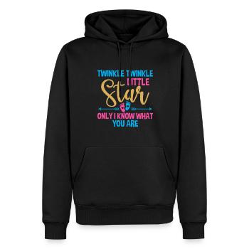 Fête de révélation de genre Baby Shower Little Star - Sweat à capuche Premium bio Homme - noir - Devant - Nico (187cm)