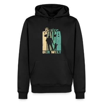 Bester Papa der Welt 1 Kind Ehemann Papa - Männer Premium Bio Hoodie - Schwarz - Vorne - Nico (187cm)