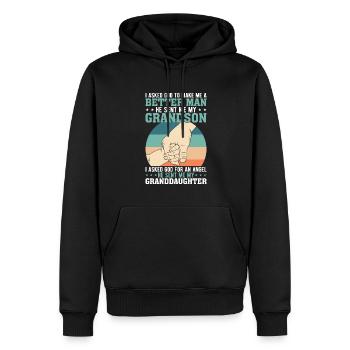 I asked God to make me a better man - Men’s Premium Organic Hoodie - black - Front - Nico (187cm)