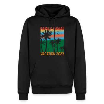 Vacances en famille à Hawaii 2023 Plage à Hawaii - Sweat à capuche Premium bio Homme - noir - Devant - Nico (187cm)