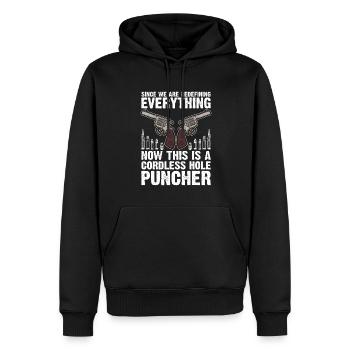 Dies Ist Ein Schnurloser Lochpuncher - Männer Premium Bio Hoodie - Schwarz - Vorne - Nico (187cm)