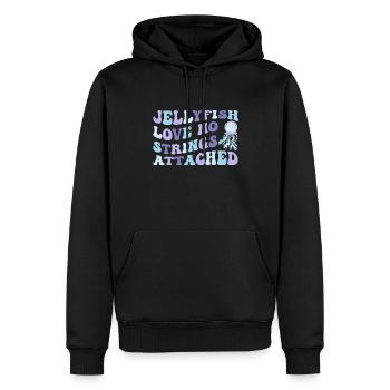 Quallen Qualle Ozean Meeresbewohner Motiv - Männer Premium Bio Hoodie - Schwarz - Vorne - Nico (187cm)