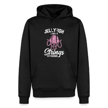 Quallen Qualle Ozean Meeresbewohner Motiv - Männer Premium Bio Hoodie - Schwarz - Vorne - Nico (187cm)