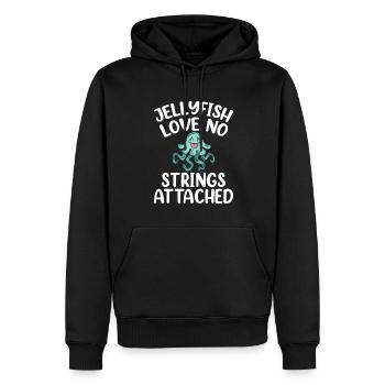 Quallen Qualle Ozean Meeresbewohner Motiv - Männer Premium Bio Hoodie - Schwarz - Vorne - Nico (187cm)