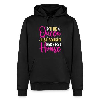 La reine achète un propriétaire de maison - Sweat à capuche Premium bio Homme - noir - Devant - Nico (187cm)