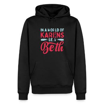 Un monde plein de Karens est une Beth pour les femmes - Sweat à capuche Premium bio Homme - noir - Devant - Nico (187cm)
